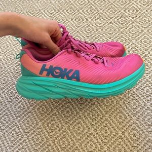 hot pink hokas 💖